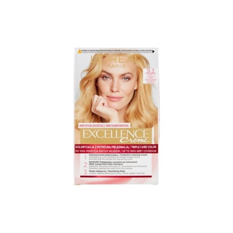 L'oreal Excellence Creme Farba do włosów /9.3/ Bardzo Jasny Blond Złocisty