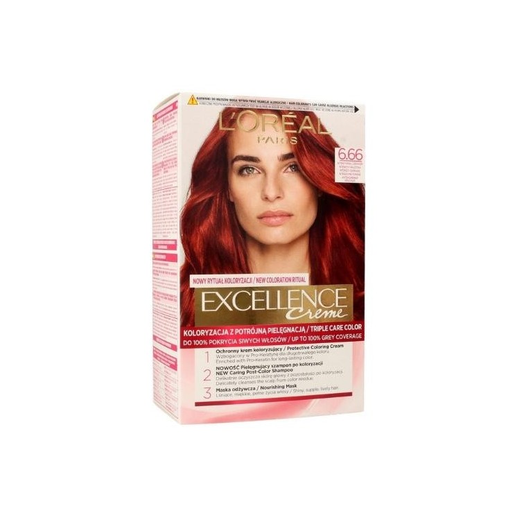 L'oreal Excellence Creme Farba do włosów /6.66/ Intensywna Czerwień