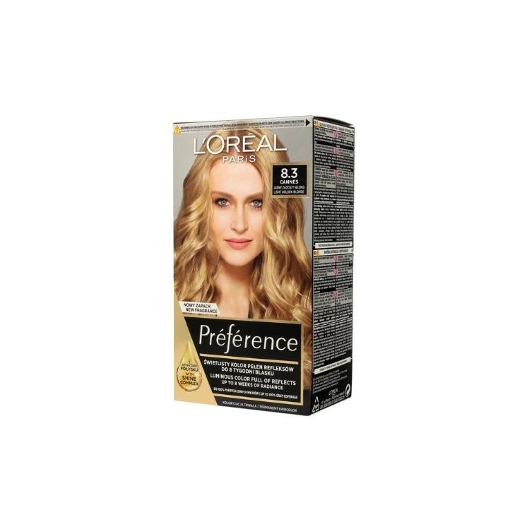 Фарба для волосся L'oreal Preference /8.3/ Світлий золотистий Blond
