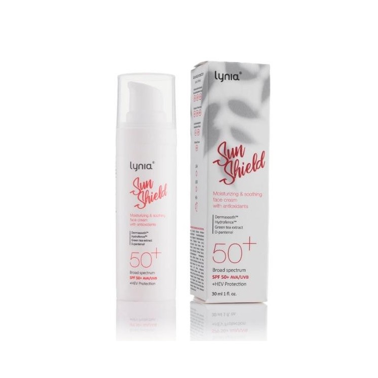 Lynia Sunshield SPF50+ nawilżająco-łagodzący Krem ochronny z antyoksydantami 30 ml