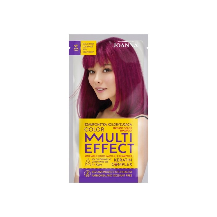 Joanna Multi Effect Color Szamponetka do włosów koloryzująca /04/ Malinowa czerwień
