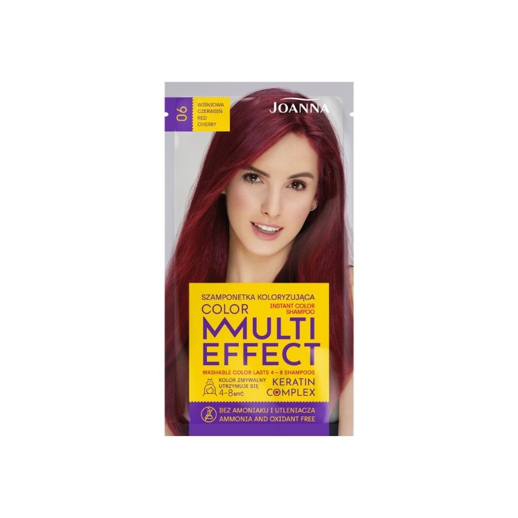 Joanna Multi Effect Color Szamponetka do włosów koloryzująca /06/ Wiśniowa czerwień
