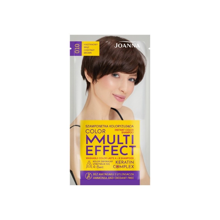 Joanna Multi Effect Color Szamponetka do włosów koloryzująca /010/ Kasztanowy brąz