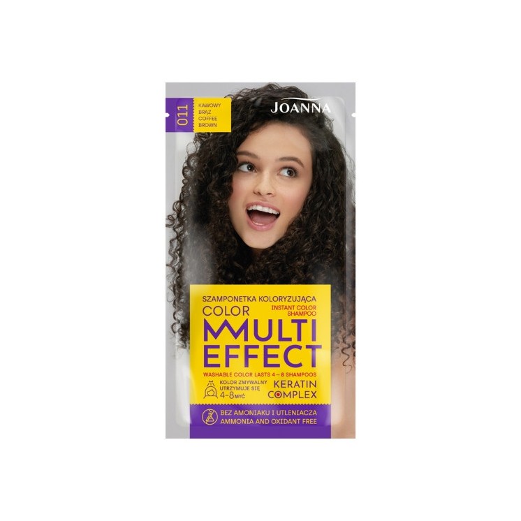 Joanna Multi Effect Color Szamponetka do włosów koloryzująca /011/ Kawowy brąz
