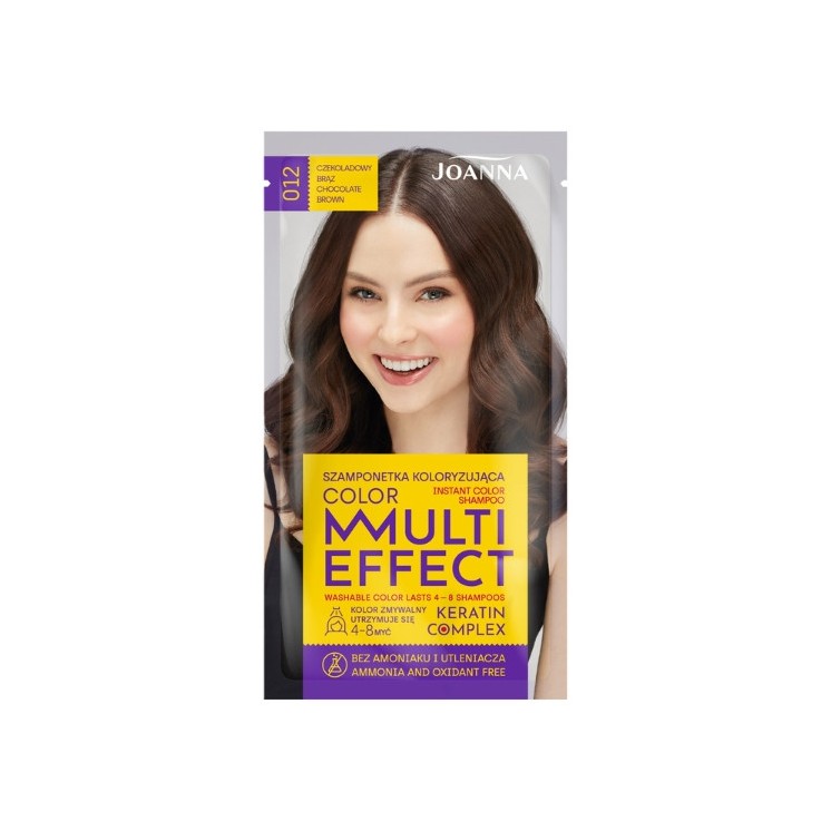 Joanna Multi Effect Color Szamponetka do włosów koloryzująca /012/ Czekoladowy brąz
