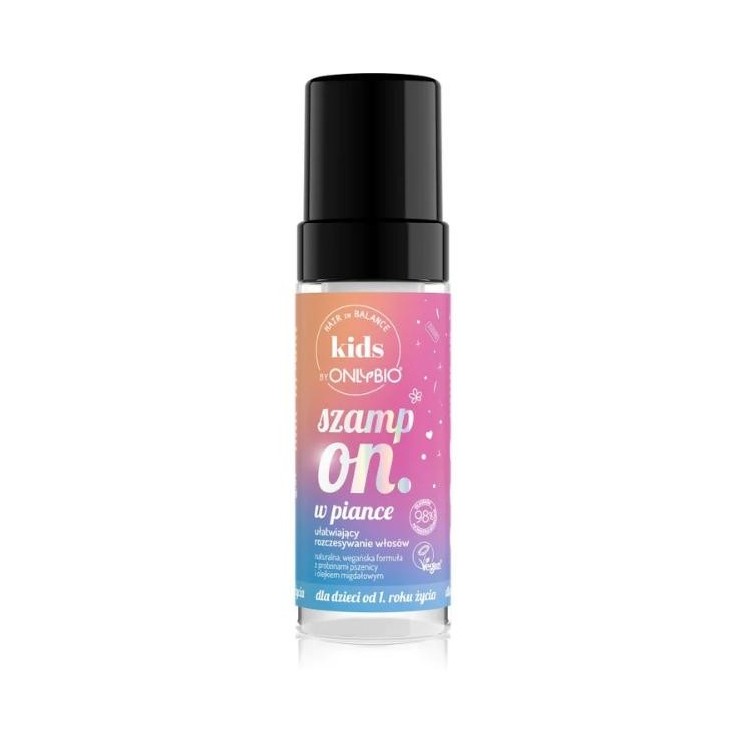 ONLYBIO Hair in Balance Kids Szampon w piance ułatwiający rozczesywanie włosów 150 ml