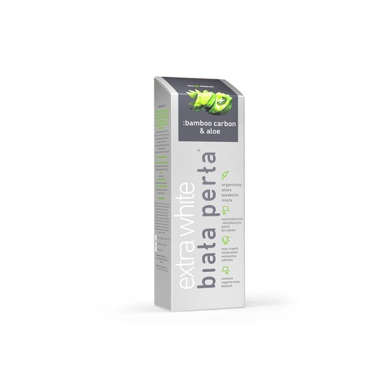 Biała Perła Extra White Pasta do zębów Bamboo Carbon & Aloe 75 ml