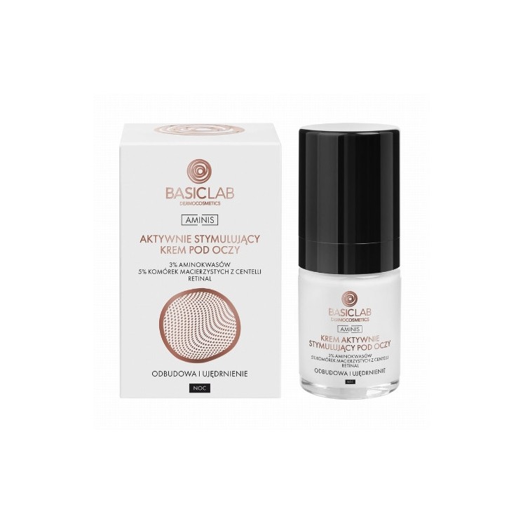 BasicLab Aminis Actief stimulerende oogcreme voor de nacht met 3% Aminozuren 18 ml