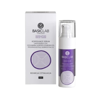 Коригуюча Serum BasicLab Esteticus з ретиналем 0,15%, фактором росту Компекс 2%, фітосфінгозином і карнозином 2,0 30 мл