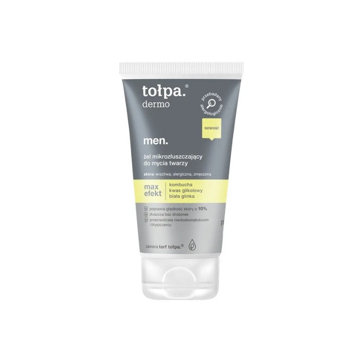 Tołpa Dermo Men. Max Efekt Żel mikrozłuszczający do mycia twarzy 150 ml