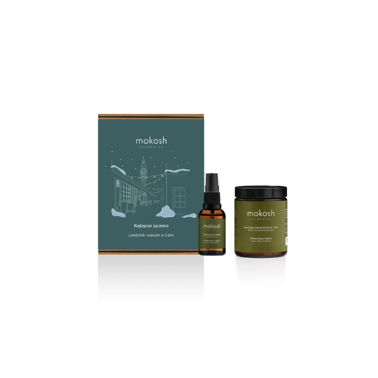 Mokosh Men's Gift Set London Evening in Soho: baard- en haarolie + body- en gezichtslotion