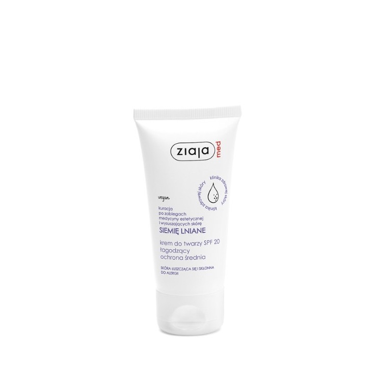 Ziaja Med Lijnzaad Verzachtende gezichtscrème SPF20 medium bescherming 50 ml