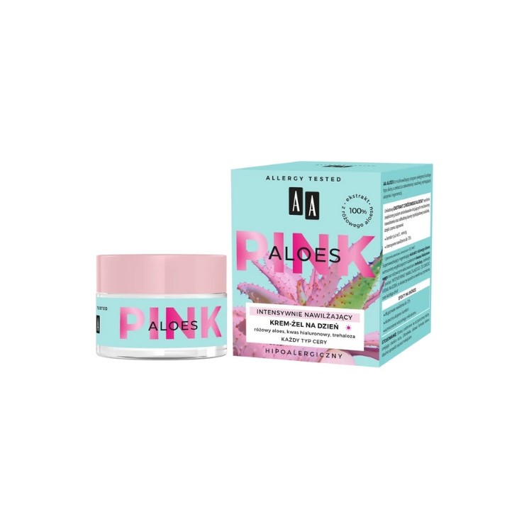 AA Aloes Pink intensywnie nawilzający Krem-żel do twarzy na dzień 50 ml