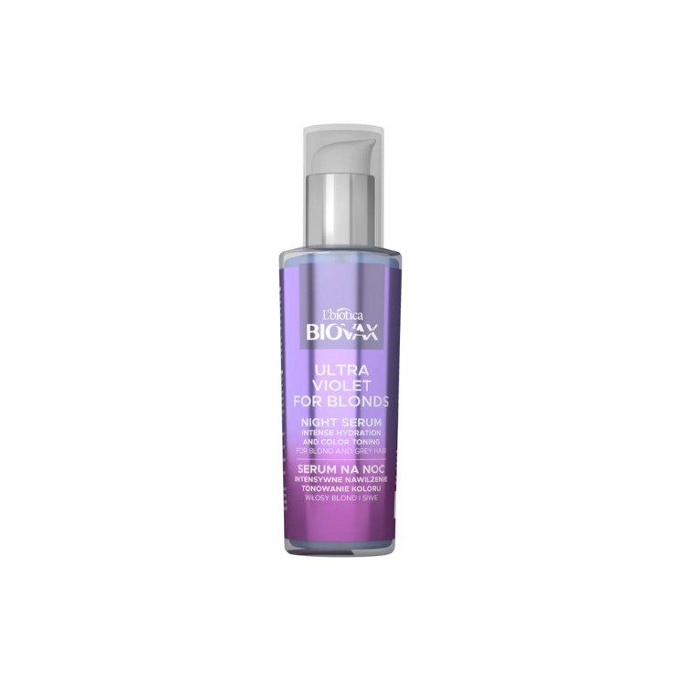 Biovax Ultra Violet intensywnie regulujące Serum do włosów blond i siwych na noc 100 ml