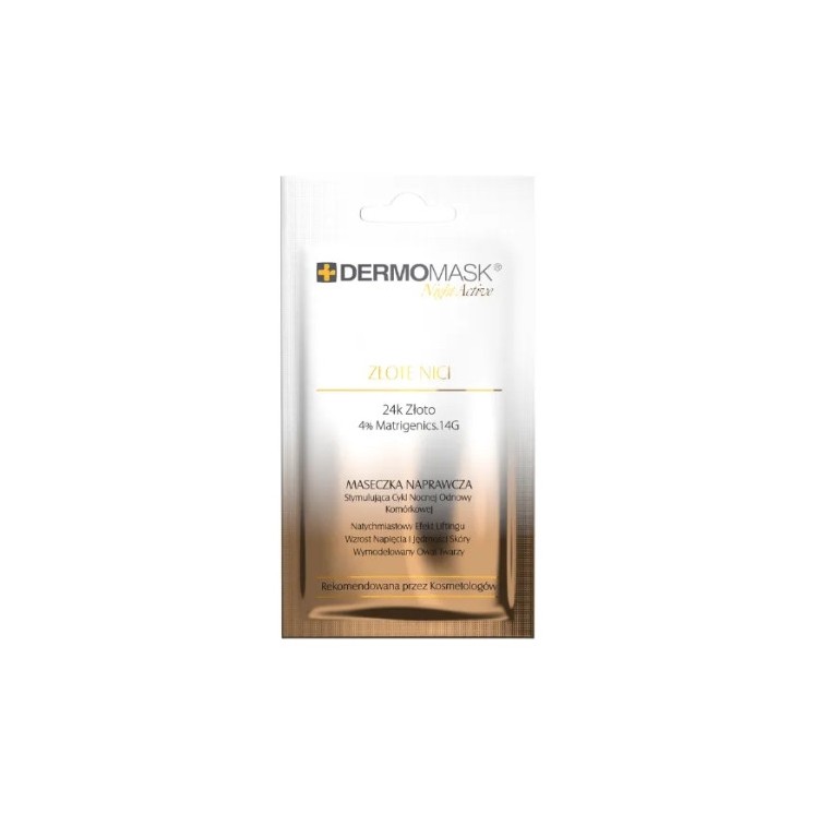 L'biotica Dermomask Night Acitve Maseczka do twarzy naprawcza Złote Nici 12 ml