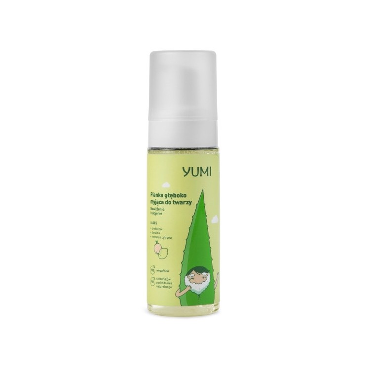 Yumi Foam diepreinigende gezichtsverhelderende en hydraterende citroen en abrikoos 180 ml