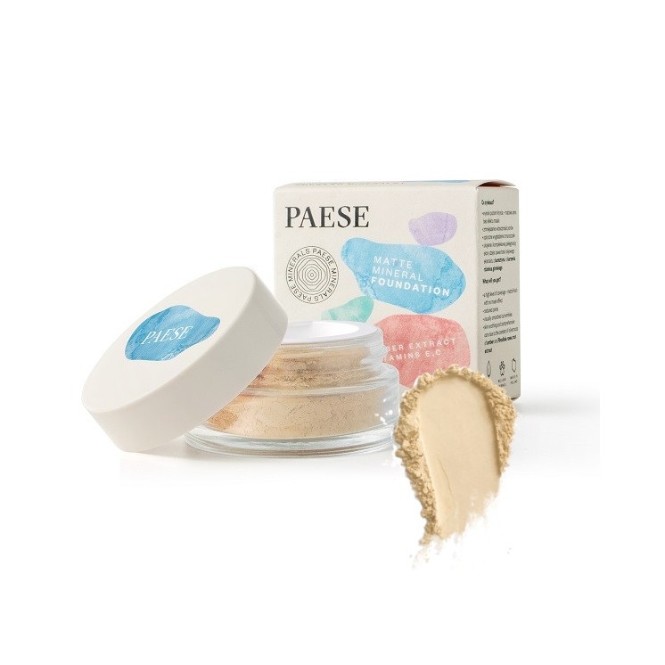 Paese Minerals matujący Podkład kryjący /101W/ Beige 7 g
