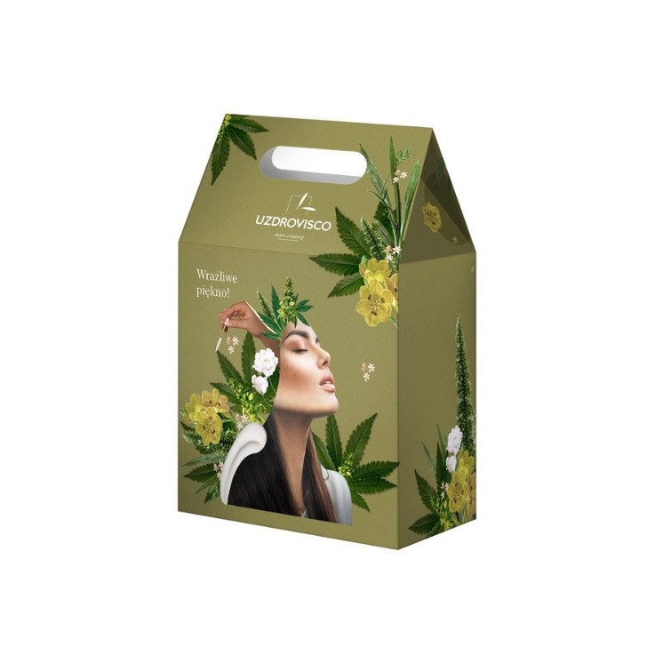 Uzdrovisco gevoelige schoonheidsset! Hydraterende en herstellende crème CBD 50 ml + katoenvrije actieve Tonic-essence 150 ml