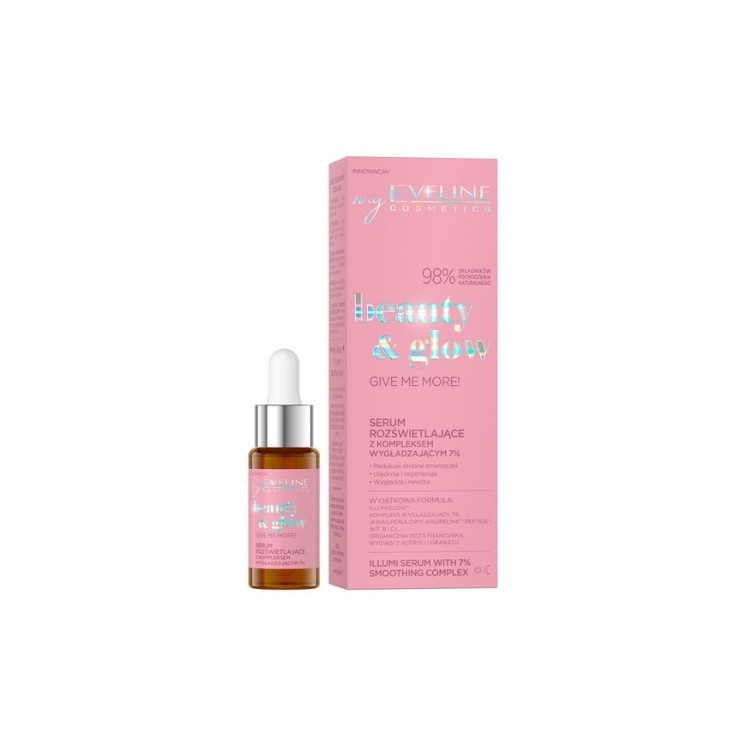 Eveline Beauty & Glow Gime Me More! Serum do twarzy rozświetlające z kompleksem wygładzającym 18 ml