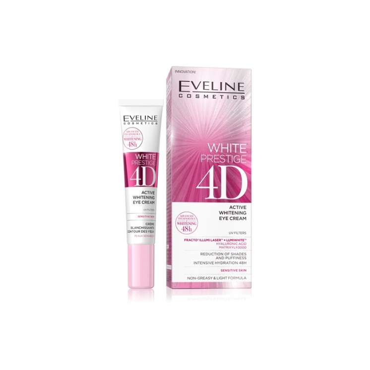 Eveline White Prestige 4D wybielający Krem pod oczy wygładzający 15 ml