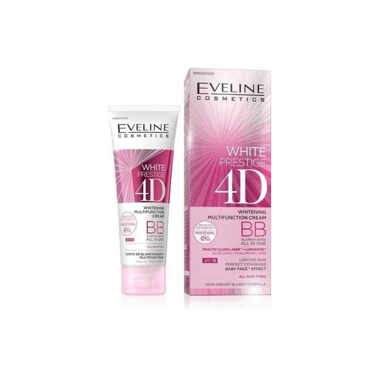 Eveline White Prestige 4D відбілюючий BB крем для обличчя багатофункціональний 50 мл