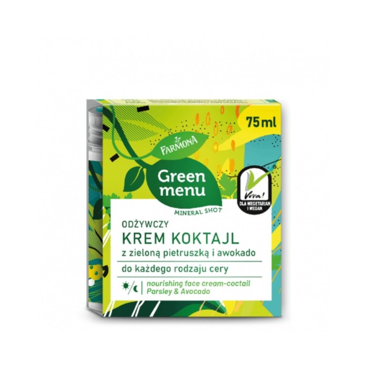 Крем для обличчя Farmona Green Menu із зеленню петрушки та авокадо 75 мл