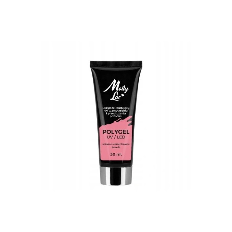 MollyLac PolyGel Akrylożel budujący do wzmacniania i przedłużania paznokci Peony 30 ml