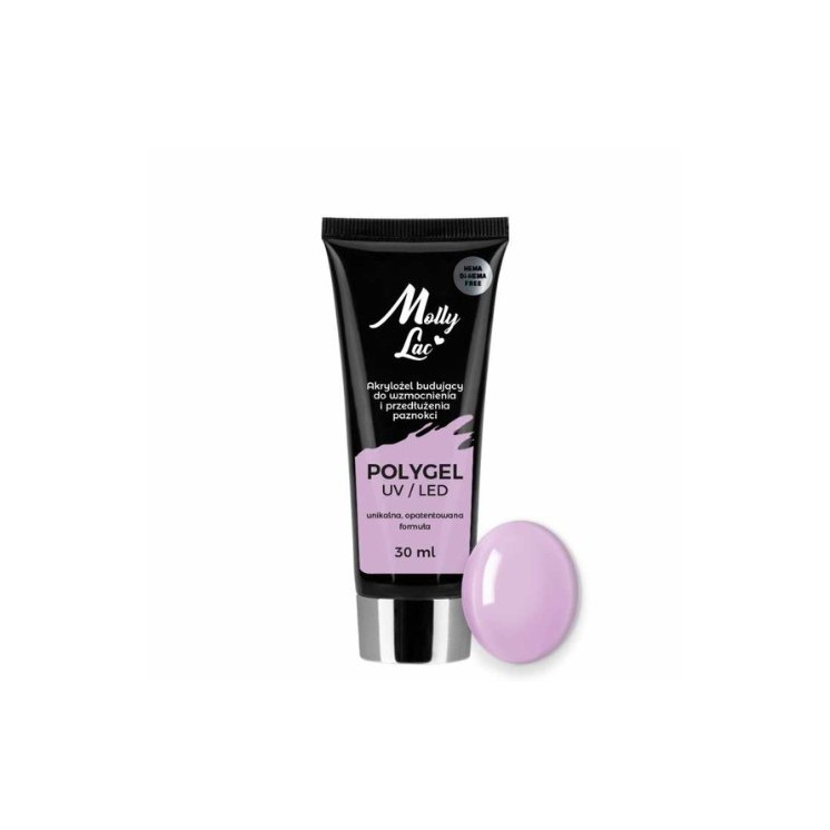 MollyLac PolyGel Akrylożel budujący do wzmacniania i przedłużania paznokci Wild Orchid 30 ml