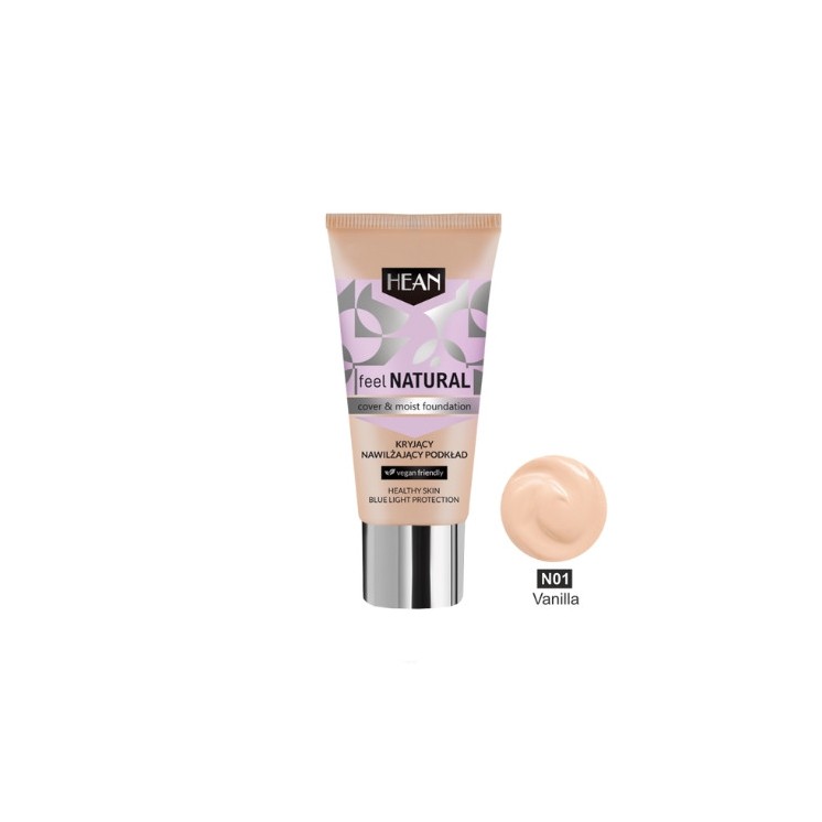 Hean Feel Natural Podkład kryjąco-nawilżający /01/ Vanilla 30 ml
