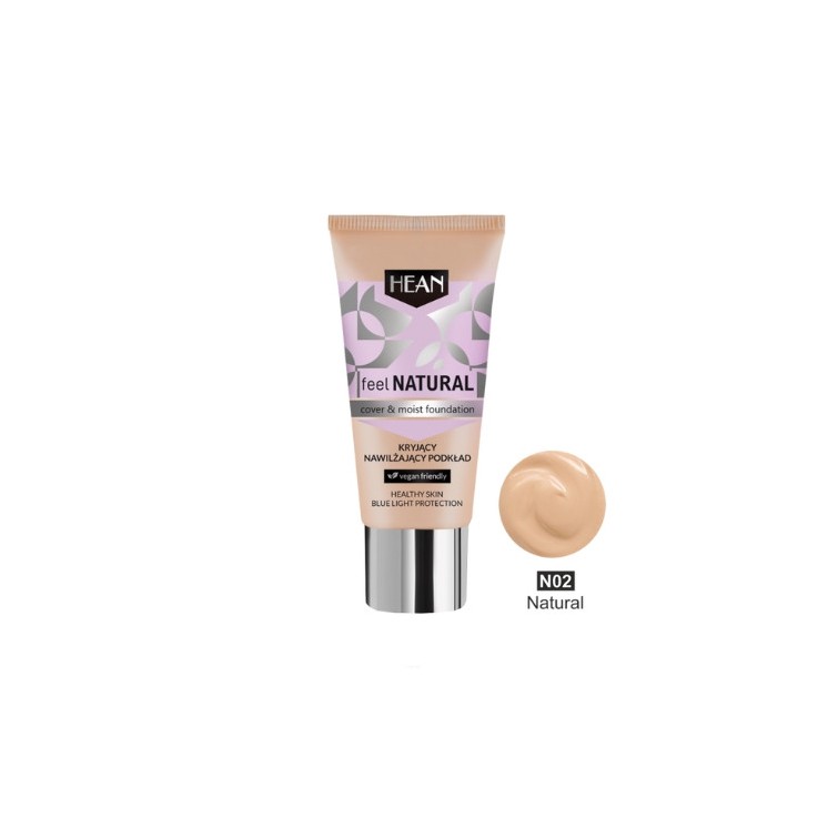 Hean Feel Natural Podkład kryjąco-nawilżający /02/ Natural 30 ml