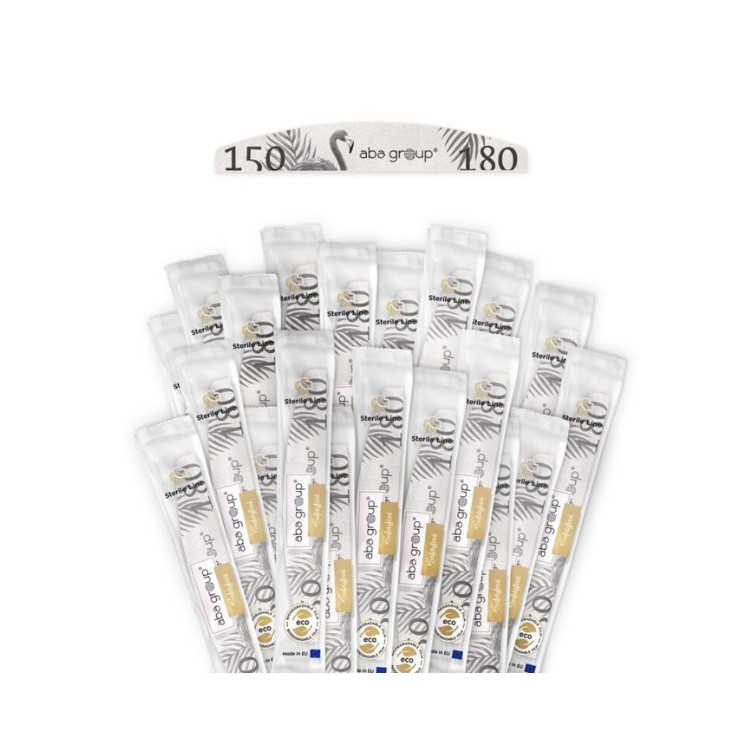 Aba Group Sterile Line Pilnik do paznokci półksiężyc Standard Flaming 150/180 25 sztuk