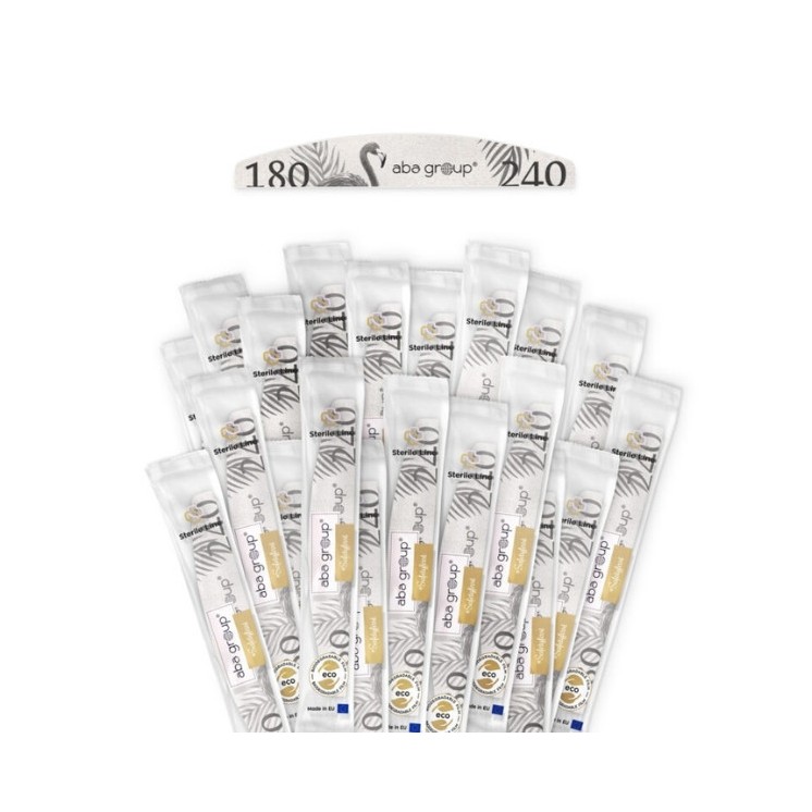 Aba Group Sterile Line Pilnik do paznokci półksiężyc Slim Flaming 180/240 25 sztuk