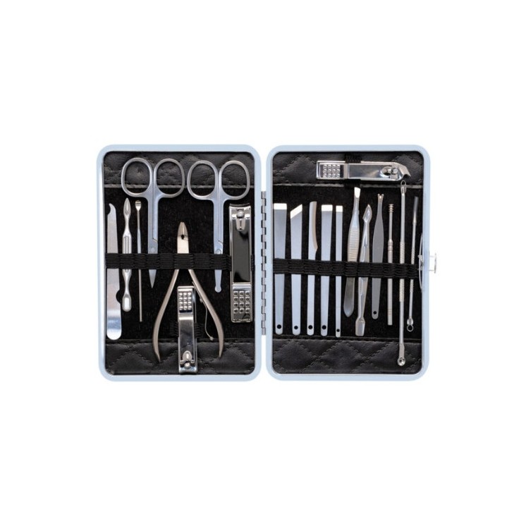Набір 20 косметичних аксесуарів для manicure , pedicure та догляду за обличчям у кейсі