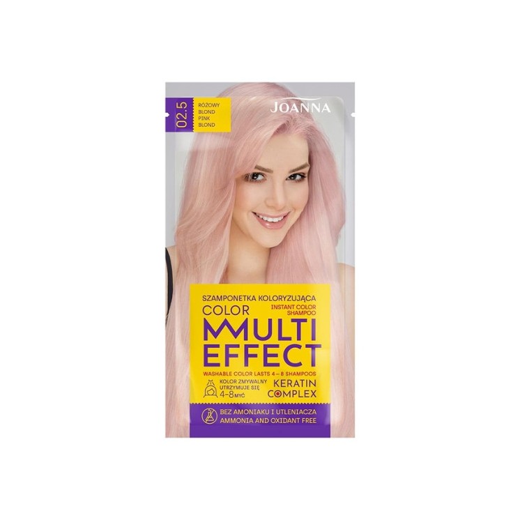 Joanna Multi Effect Color Szamponetka do włosów koloryzująca /02,5/ Różowy Blond
