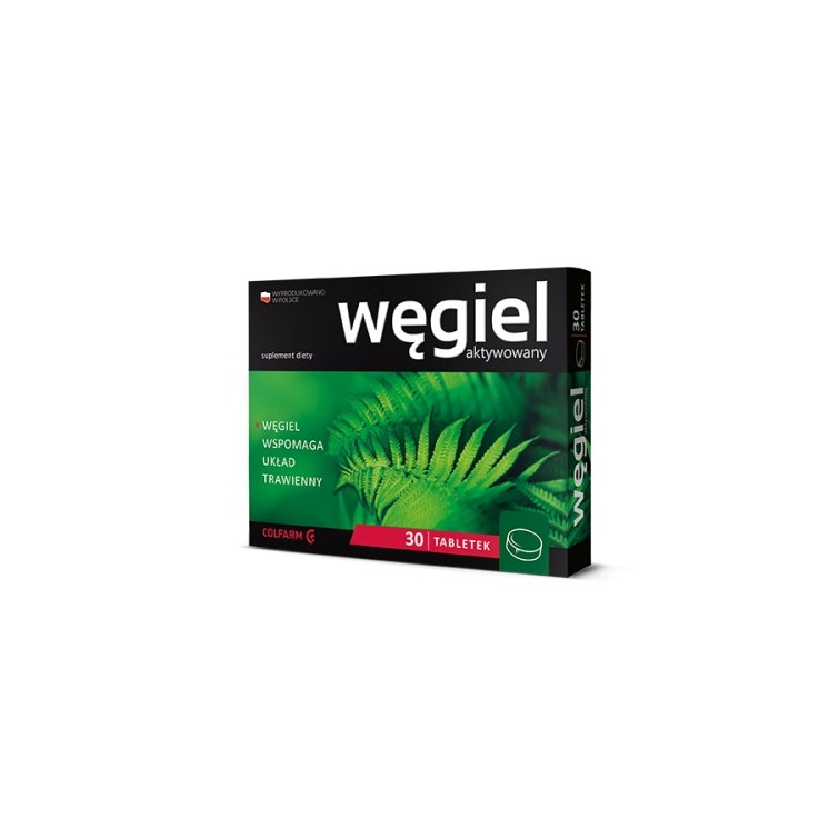 Colfarm Węgiel aktywowany 30 tabletek