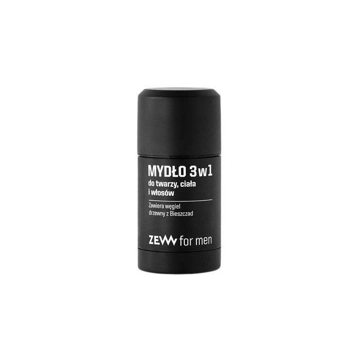 Zew for Men Mydło 3w1 do twarzy, ciała i włosów dla mężczyzn z węglem drzewnym z Bieszczad 85 ml