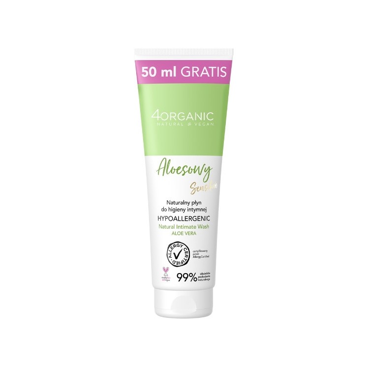 4Organic natuurlijke Aloë Intieme Hygiëne Vloeistof 250 ml