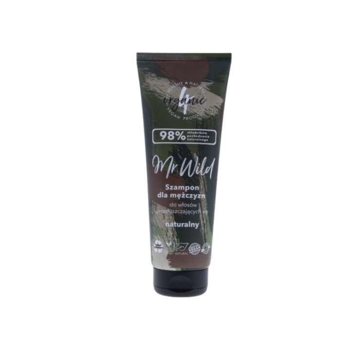 4Organic Mr Wild naturalny Szampon do włosów przetłuszczających się dla mężczyzn korzenno-cytrusowy 250 ml