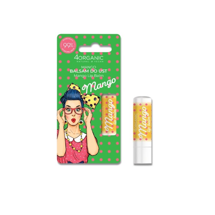 4Organic Pin-up Girl naturalny Balsam do ust Mango 5 g