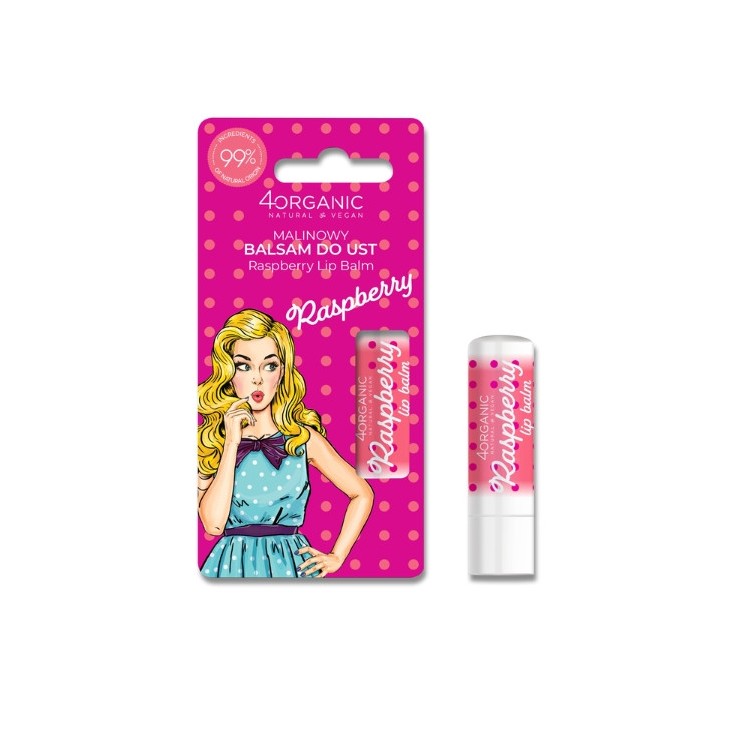 4Organic Pin-up Girl Natuurlijke Raspberry Lippenbalsem 5 gr