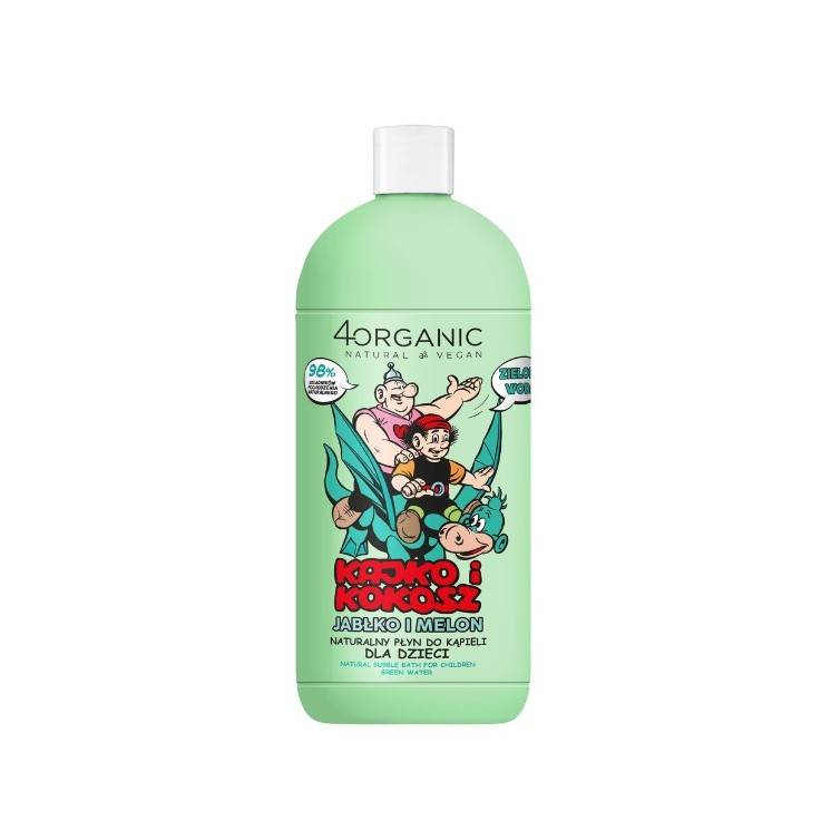 4Organic Kajko i Kokosz naturalny Płyn do kąpieli dla dzieci Zielona Woda Jabłko i Melon 500 ml