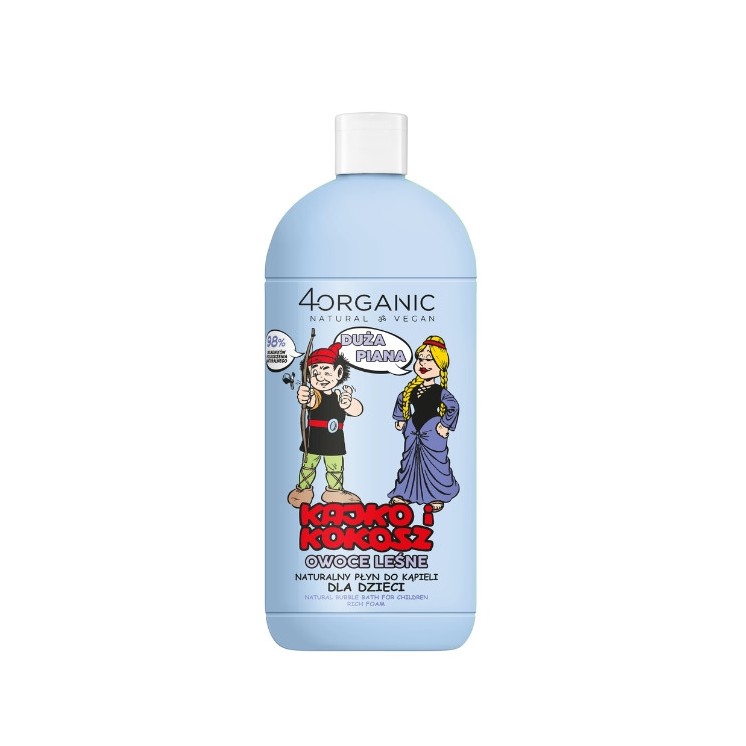 4Organic Kajko i Kokosz naturalny Płyn do kąpieli dla dzieci Duża Piana Owoce Leśne 500 ml