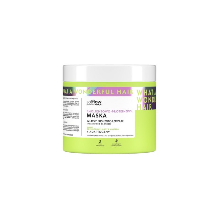 Vis Plantis so!flow Emollient-Protein Mask voor laag poreus en volumevrij haar 400 ml