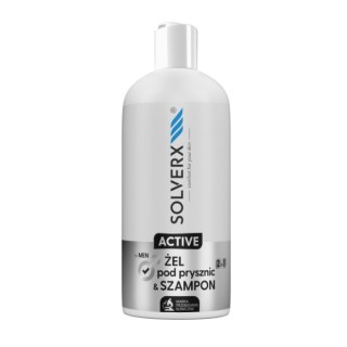 Solverx for Men Active 2in1 Gel & Shampoo for men with skin stimulating effect 400 ml