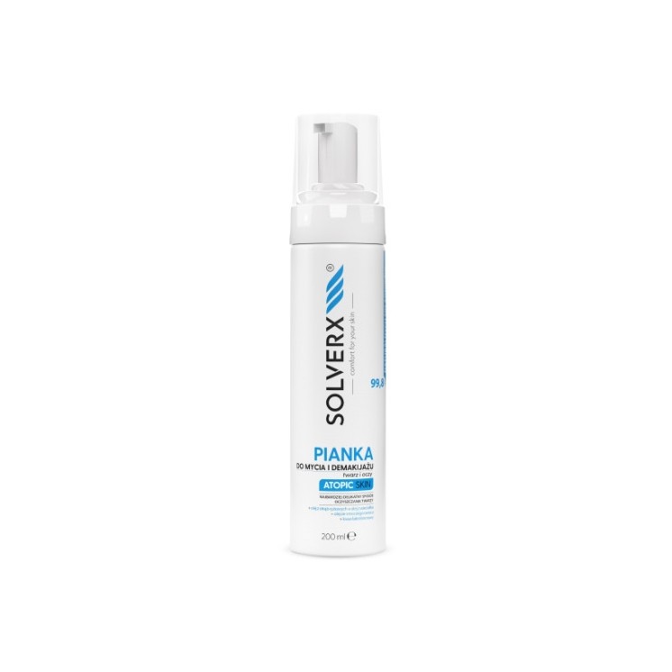 Solverx Atopic Skin Foam for washing face and removing make-up for atopic skin 200 ml