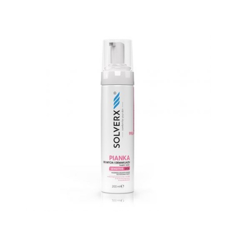 Solverx Sensitive Skin Pianka do mycia i demakijażu twarzy 200 ml
