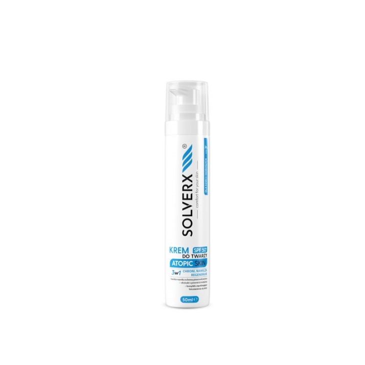 Solverx Atopic Skin Krem do twarzy z SPF50+ dla skóry atopowej 50 ml