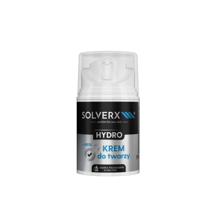 Крем для обличчя Solverx for Men Hydro Moisturizing для чоловіків 50 мл