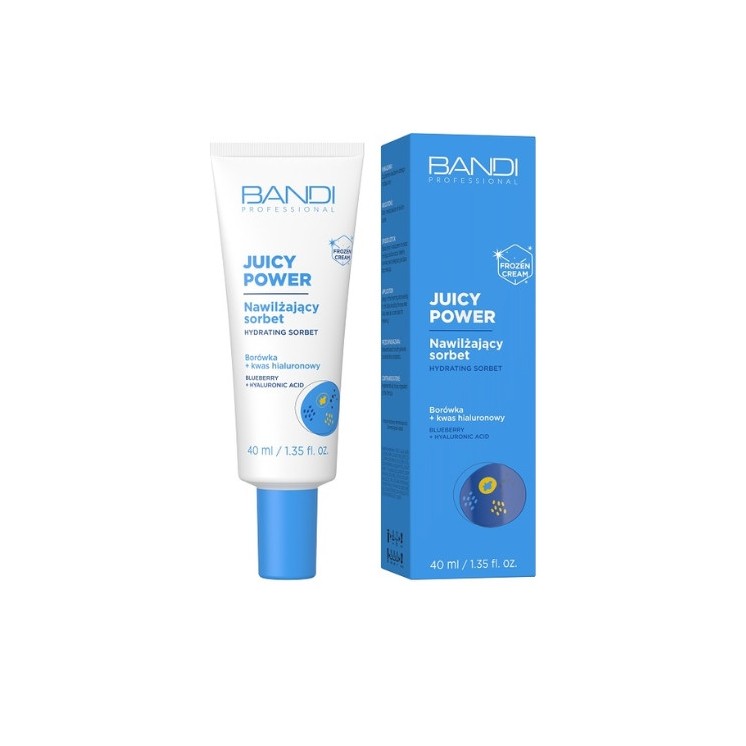 Bandi Juicy Power nawilżający Sorbet w kremie do twarzy Borówka + Kwas hialuronowy 40 ml