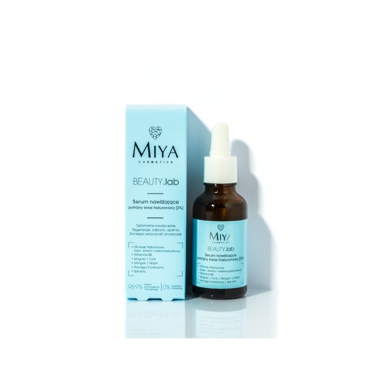 Miya Cosmetics BEAUTY.Lab Serum do twarzy nawilżające z potrójnym kwasem hialuronowym 2% 30ml
